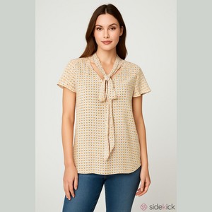 Adrianna Papell Cream and Orange Blouse